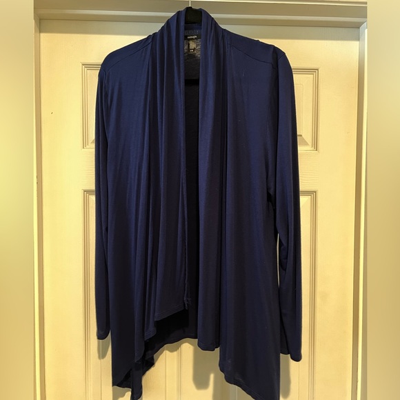 Midnight by Carole Hochman Navy Cardigan Sweater Open Front - Picture 1 of 6